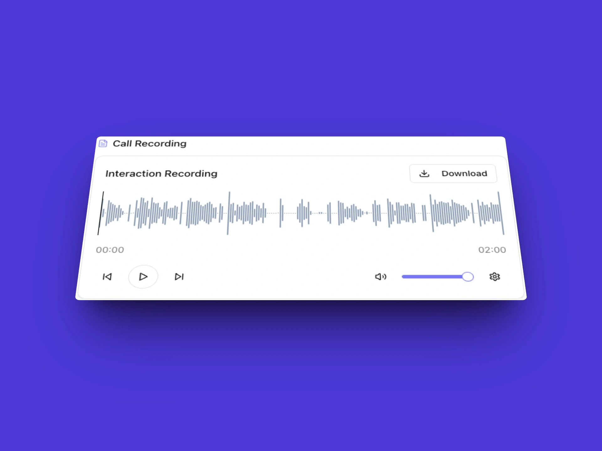 Call recording interaction player
